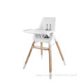 Plastic High Chair With Wooden Feets For Babies